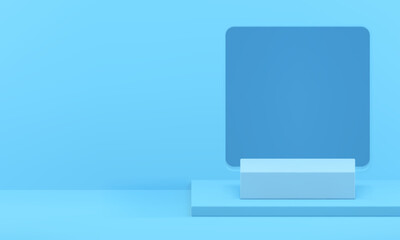 Blue 3d podium advertising product showcase contest win celebration award arena realistic vector