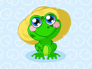Niedlicher Comic Sommerfrosch