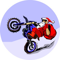 Santa Claus moto Bike Ride vector illustration