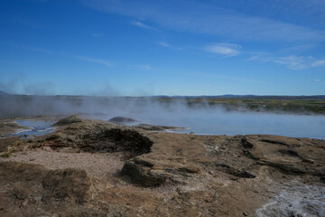 Wasserdampf an den Geysiren von Island