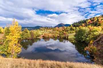 Asagi Koyunlu Balik Golu view in Savsat Town of Turkey