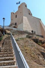 Fototapeta na wymiar Sperlonga - Scorcio di Torre Truglia dalla scalinata di accesso