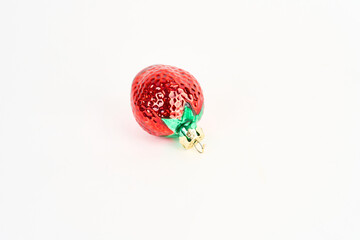 strawberry Christmas ornament isolated on white 