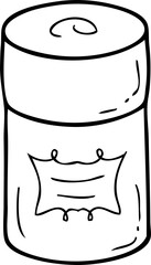 Cosmetic packaging jar doodle illustration for decor and design.
