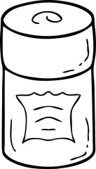 Cosmetic packaging jar doodle illustration for decor and design.
