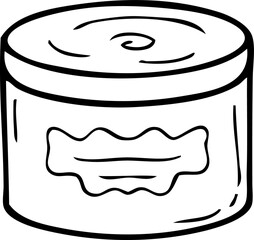 Cosmetic packaging jar doodle illustration for decor and design.

