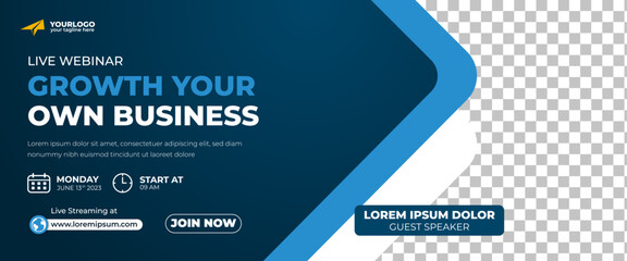Business webinar horizontal banner template design