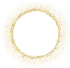 gold glitter round frame hand-drawn