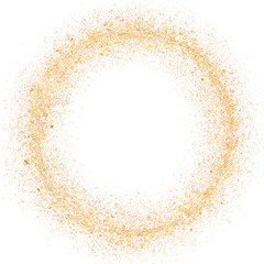 Fototapeta na wymiar circle hand-drawn with gold glitter