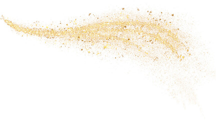 Fototapeta na wymiar Abstract line hand-drawn with gold glitter
