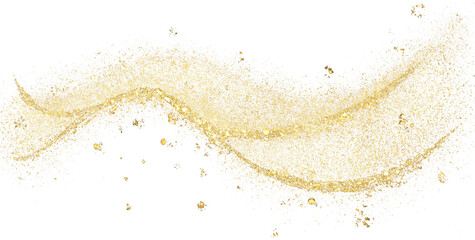 Abstract line hand-drawn with gold glitter