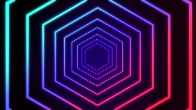 Neon geometric patterned background