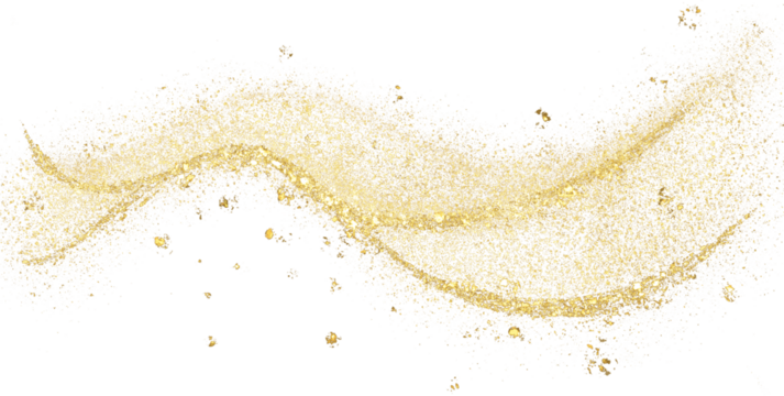 Abstract line hand-drawn with gold glitter