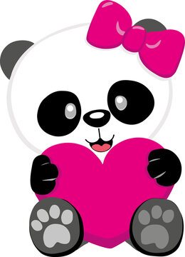 Oso para ni&ntilde;os, oso panda, oso panda con coraz&oacute;n