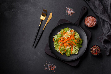 Chinese cabbage with carrots and apples, delicious salad