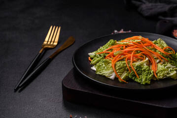 Chinese cabbage with carrots and apples, delicious salad