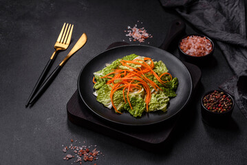 Chinese cabbage with carrots and apples, delicious salad