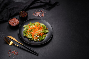 Chinese cabbage with carrots and apples, delicious salad