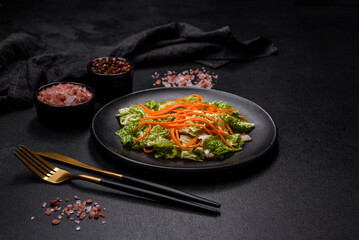 Chinese cabbage with carrots and apples, delicious salad