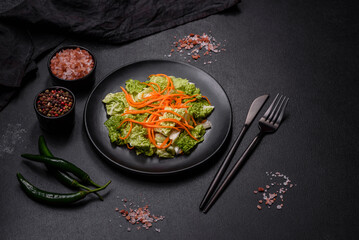 Chinese cabbage with carrots and apples, delicious salad