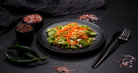 Chinese cabbage with carrots and apples, delicious salad
