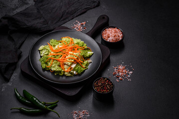 Chinese cabbage with carrots and apples, delicious salad