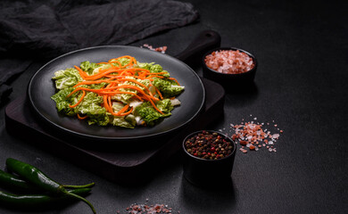 Chinese cabbage with carrots and apples, delicious salad