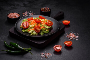 Chinese cabbage with carrots and apples, delicious salad