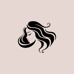 wavy hair logo , beauty salon logo, hair dresser logo , cosmetic logo