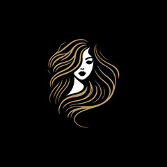 wavy hair logo , beauty salon logo, hair dresser logo , cosmetic logo