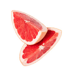 Grapefruit two slices on a white background