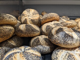 beautiful buns with poppy seeds