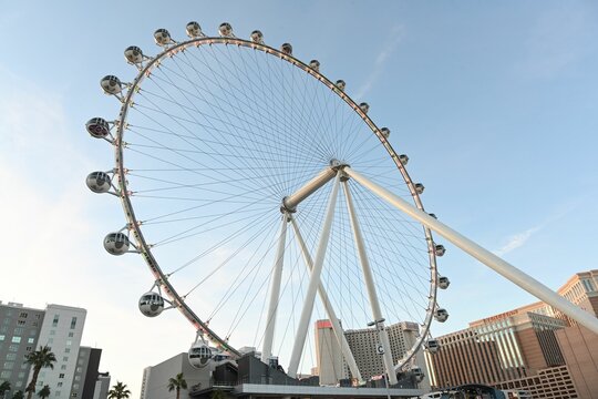 Low-angle View Of An Observation Wheel In Las Vegas, USA