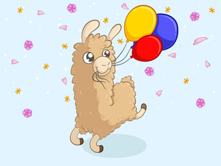 Springendes Comic Alpaka © reisdesign.eu