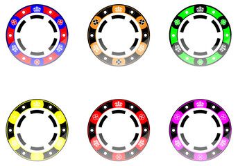 casino chips isolated on white