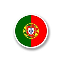 Portugal flag, white background Circle flag  Illustrated Football tournament teams on colourful background divided in to groups