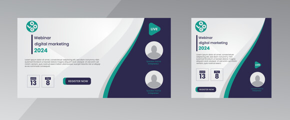 modern design template of a webinar event - Business Conference live webinar banner invitation and social media post template. Business webinar invitation design
