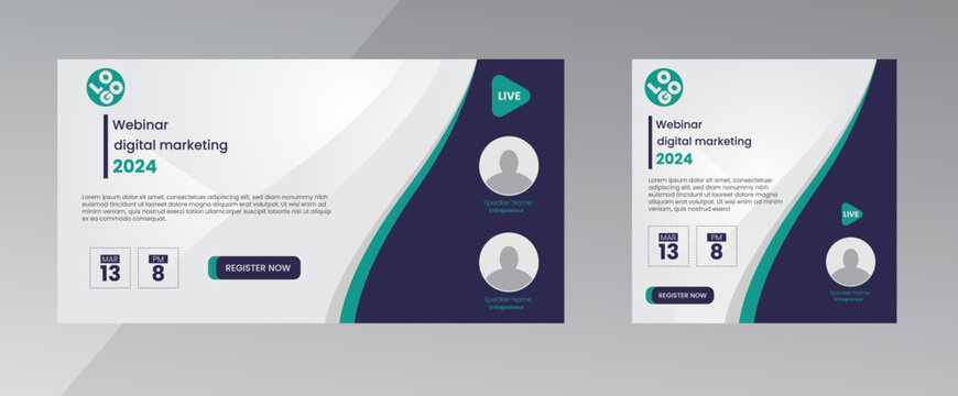 modern design template of a webinar event - Business Conference live webinar banner invitation and social media post template. Business webinar invitation design