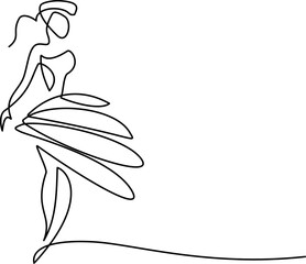 Young woman in modern dress. Fashion logo.