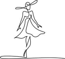Young woman in modern dress. Fashion logo.