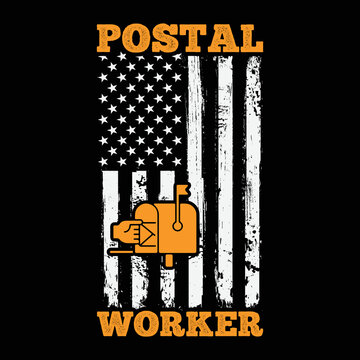 American Postal Worker Print Template, Postal Worker Shirt, Postal Vector