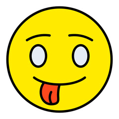Tongue Out Filled Line Icon