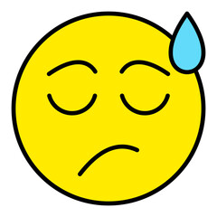 Disappointed Filled Line Icon