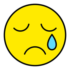 Crying Filled Line Icon