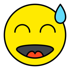Embarrassed Filled Line Icon