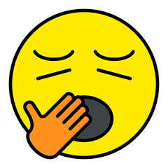 Yawn Filled Line Icon