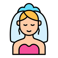 Bride Filled Line Icon
