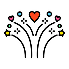 Fireworks Filled Line Icon