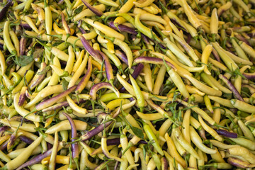 heap of fresh hot green peppers