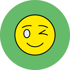 Wink Multicolor Circle Filled Line Icon